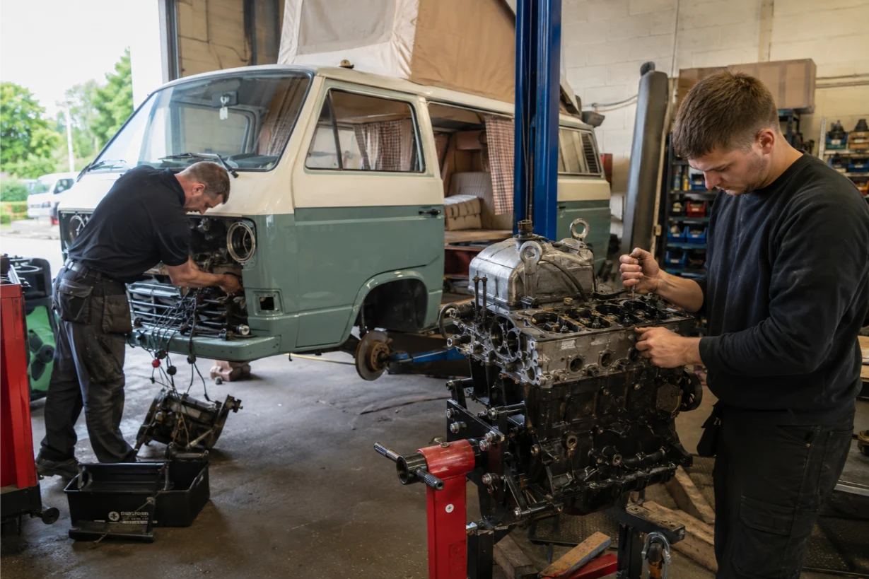 Volkswagen Transporter campervan engine rebuild in the Cotswolds