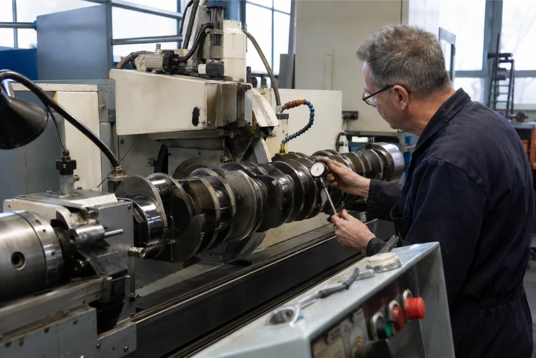 Crankshaft grinding and precision machining in a Crawley engine workshop