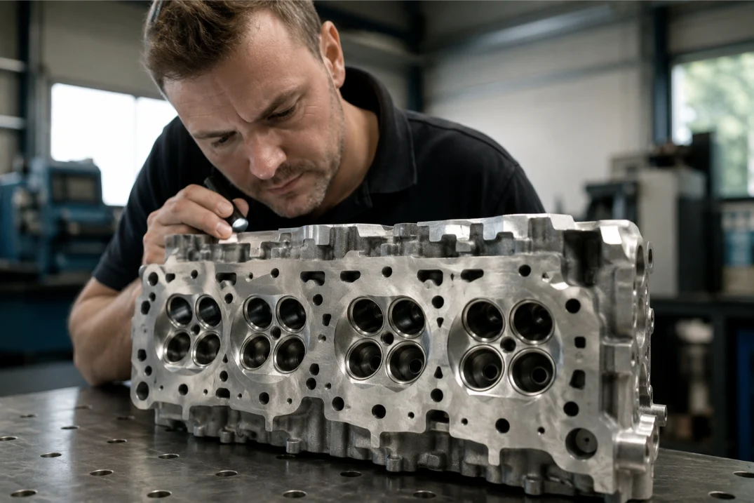 Crankshaft grinding and precision machining in an Essex engine workshop