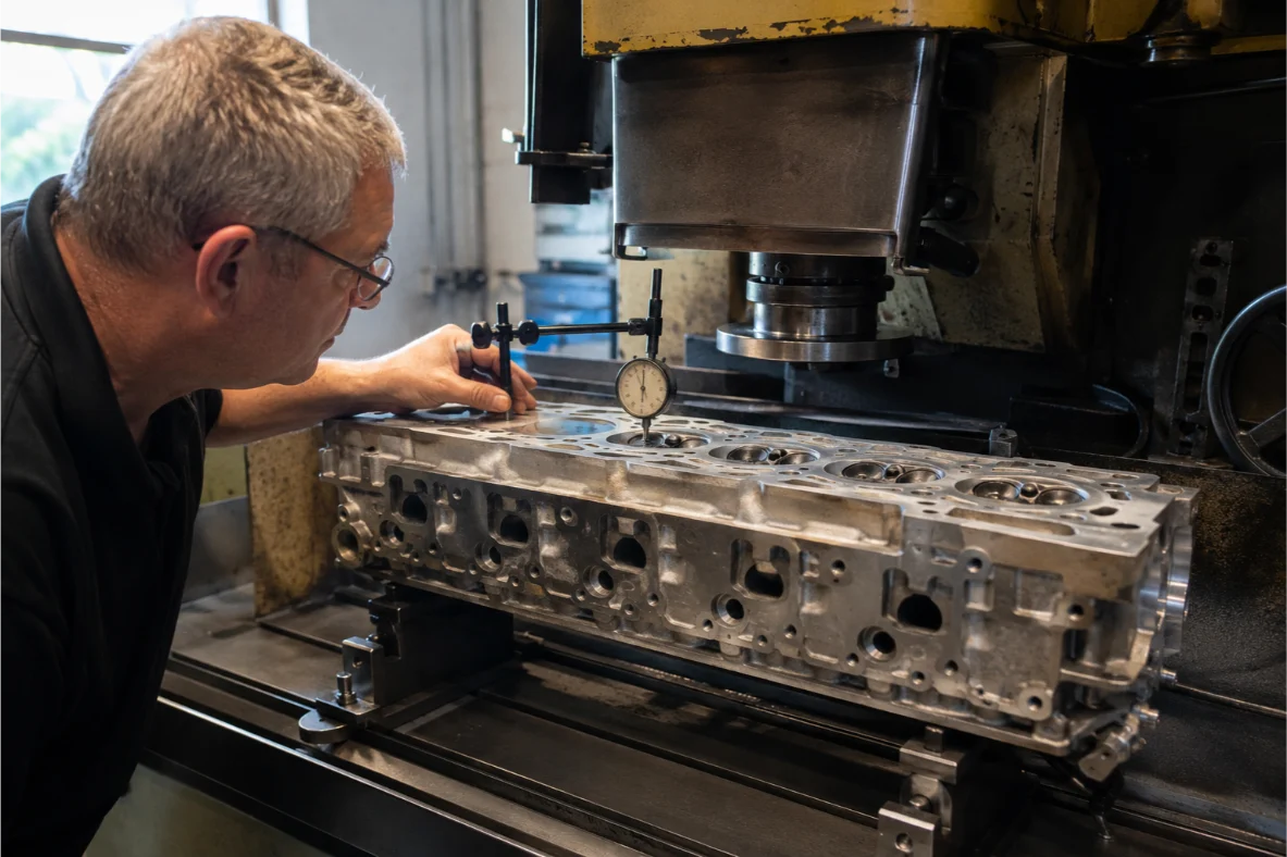 Mercedes engine workshop carrying out specialist cylinder head repairs in Kent