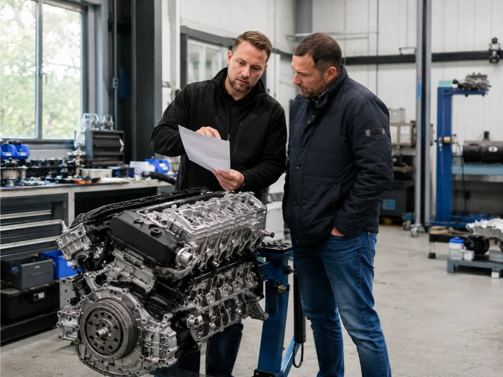 Porsche Cayenne engine undergoing rebuild and reconditioning in Manchester