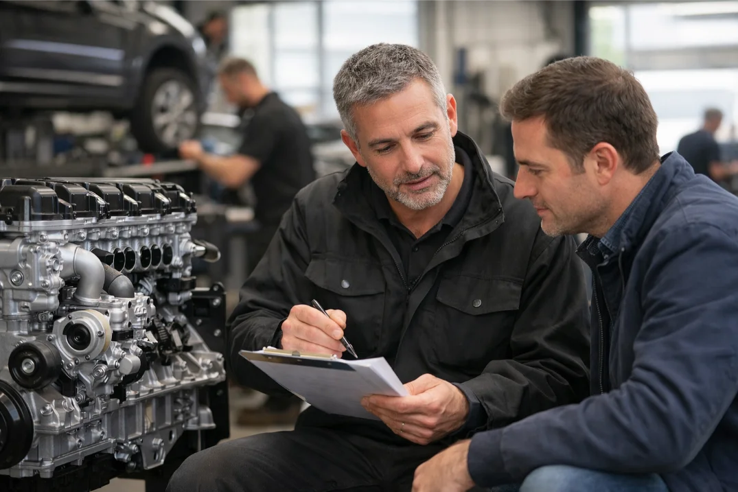 Engine specialists carrying out professional engine assessment in Swindon