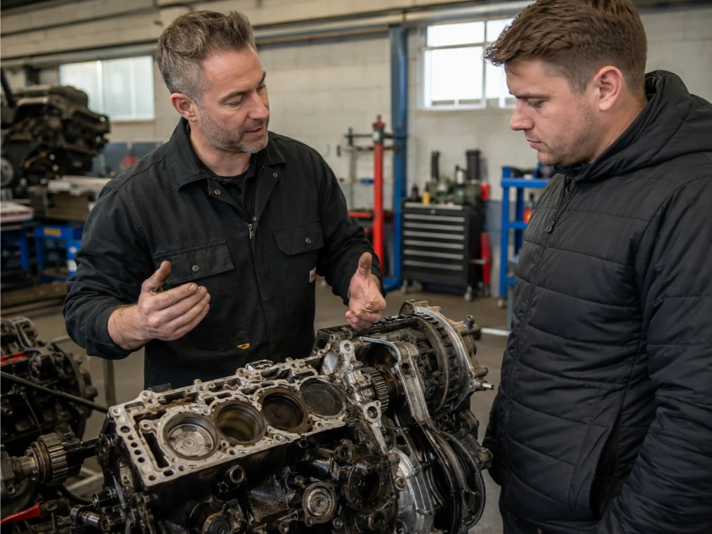 Jaguar engine undergoing rebuild and reconditioning in Coventry
