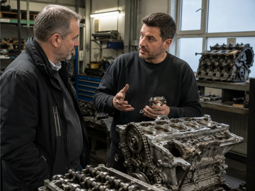 Customer consultation with Jaguar engine specialists in Essex