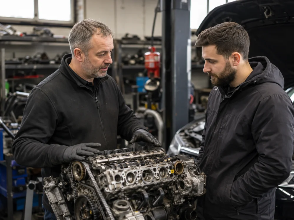 Customer consultation with engine rebuild specialists in Luton
