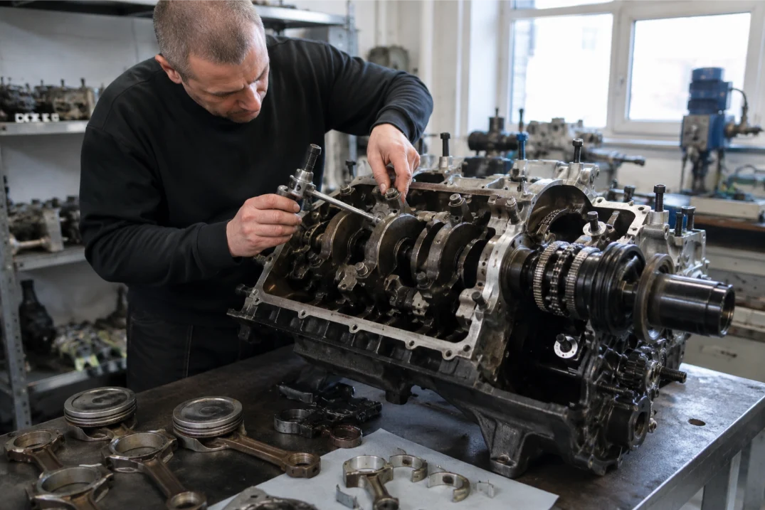 Porsche engine undergoing rebuild and reconditioning in Essex