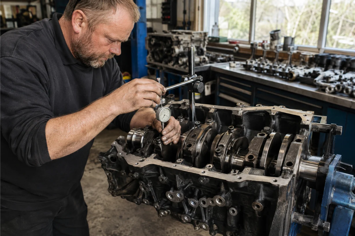Range Rover engine undergoing rebuild and reconditioning in Exeter