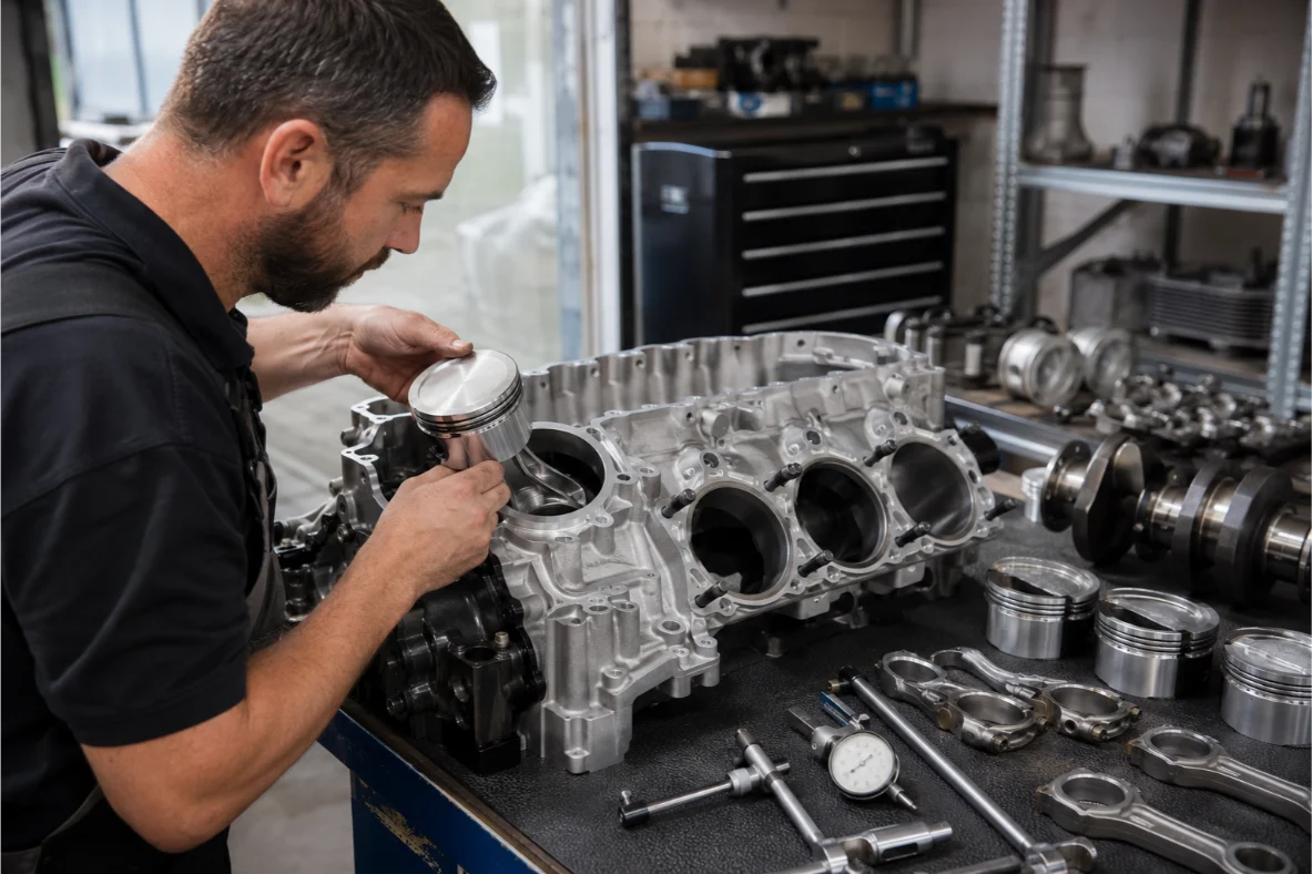 Porsche engine undergoing rebuild and reconditioning in Kent