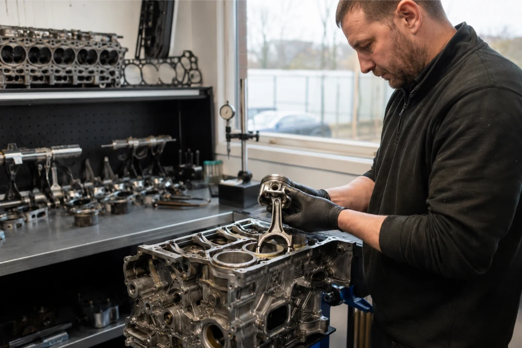 Mercedes engine undergoing rebuild and reconditioning in Leeds
