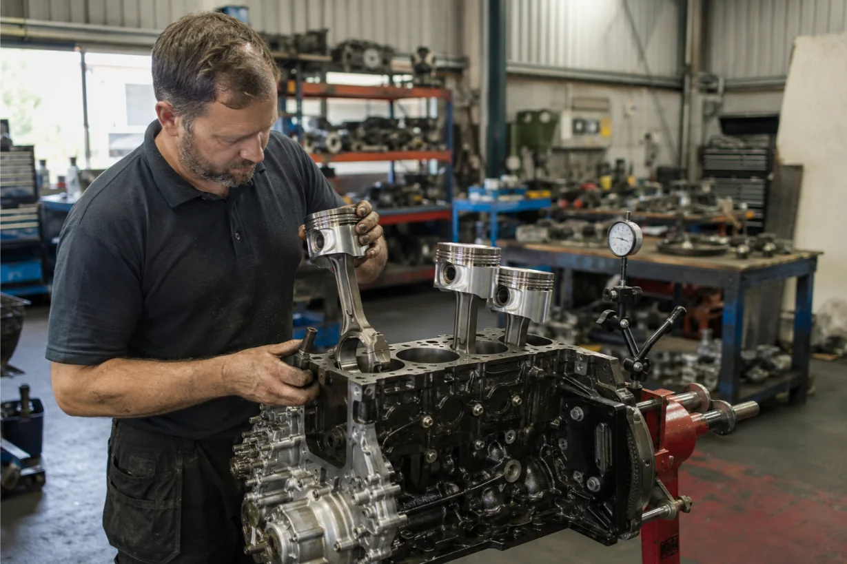 Mercedes engine undergoing rebuild and reconditioning in Stoke-on-Trent
