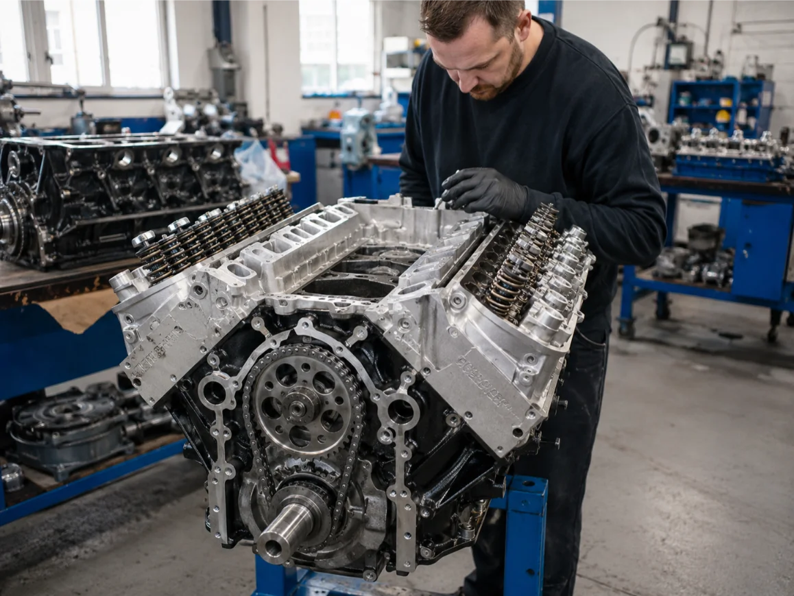 Remanufactured engine undergoing professional reconditioning in Stoke-on-Trent