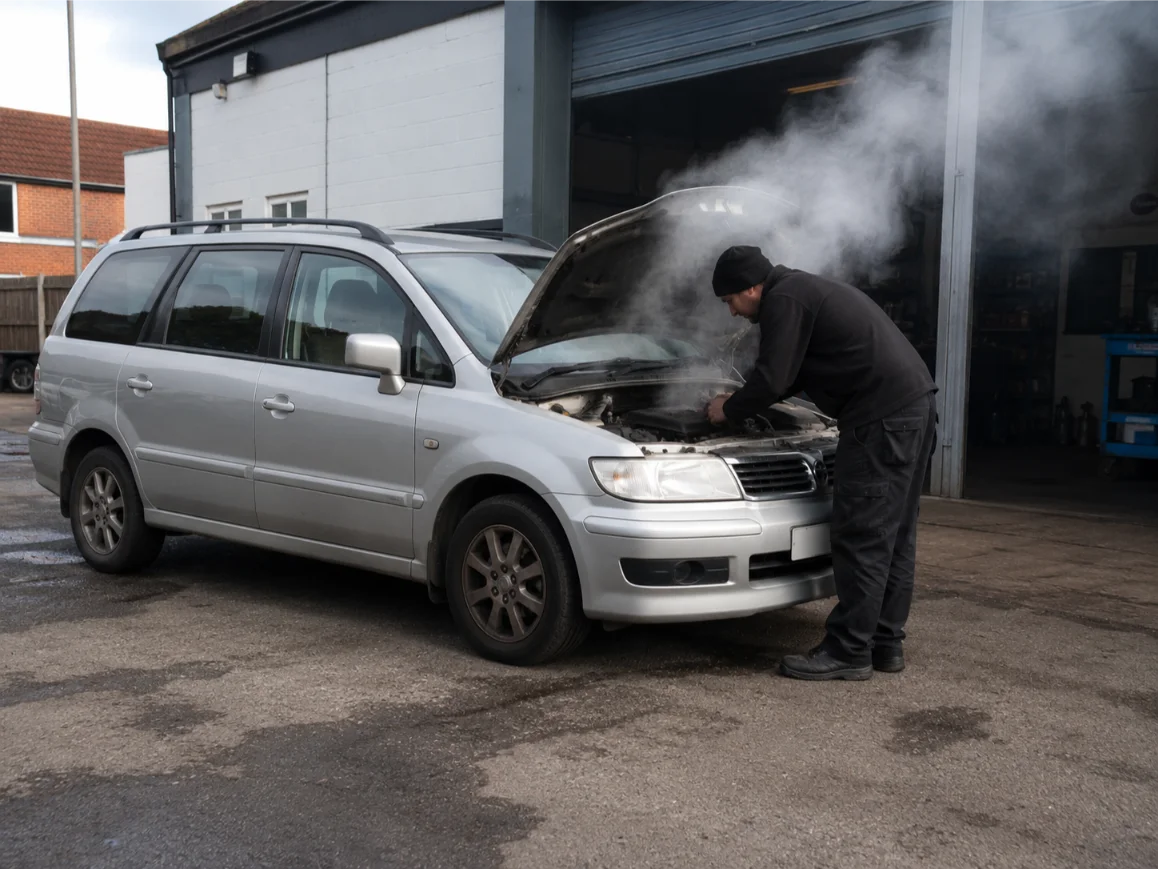 Engine overheating and white smoke warning signs on a vehicle in Canterbury