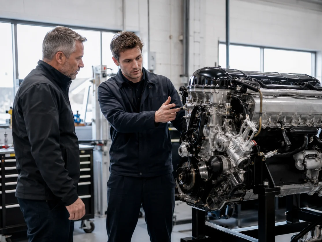 Engine specialists carrying out professional engine assessment in Kent