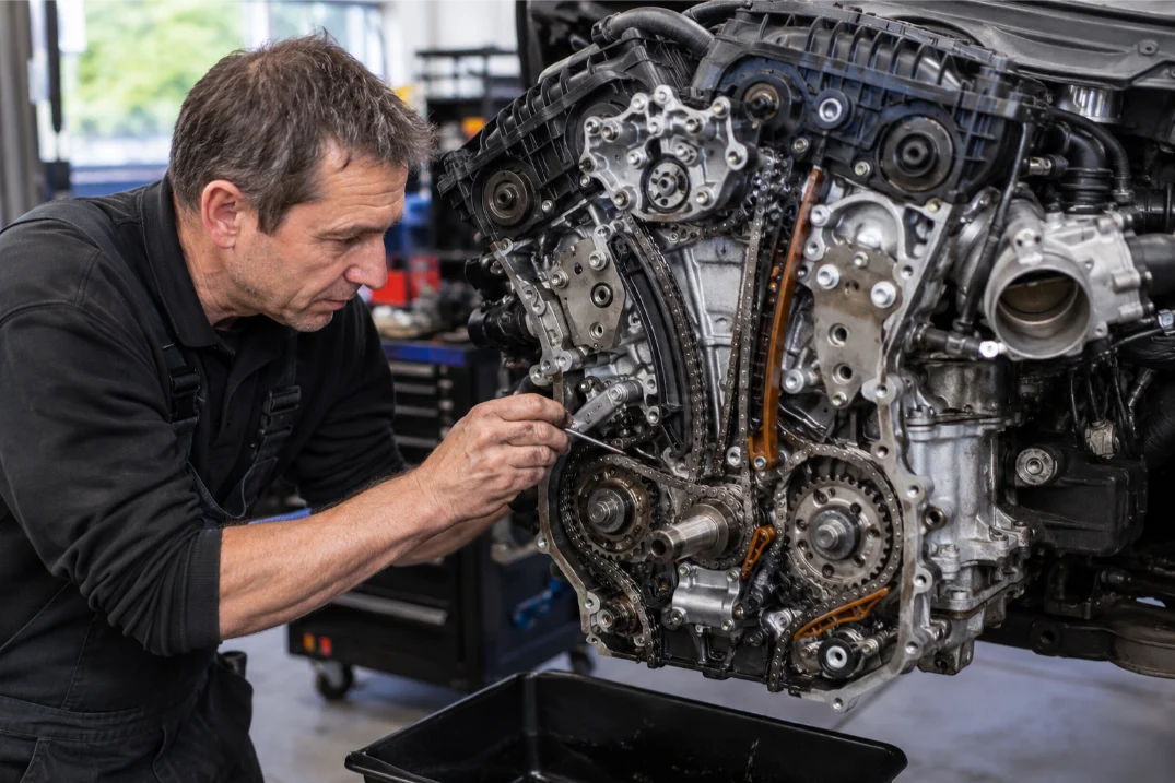 Ferrari Roma engine repair being carried out by specialist technicians in Coventry
