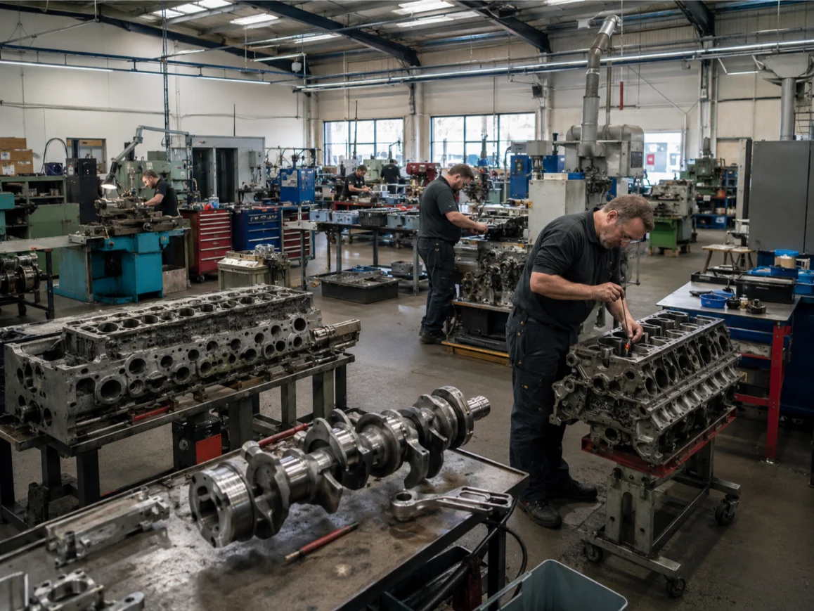 Engine machining workshop with specialist equipment and technicians in Exeter