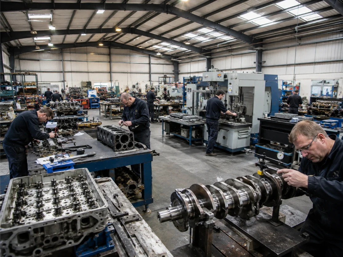 Engine machining workshop with specialist equipment and technicians in Kent