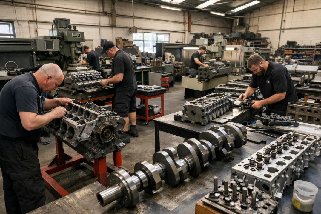 Engine machining workshop with specialist equipment and technicians in Swindon