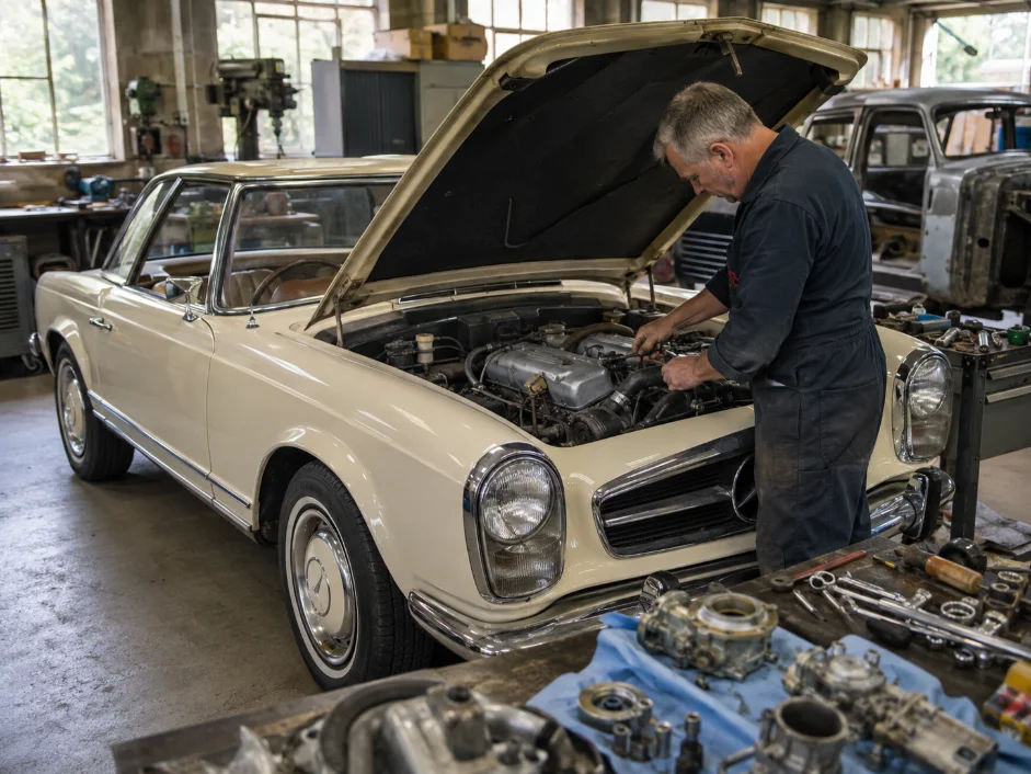Classic Mercedes SL Engine Repair UK workshop