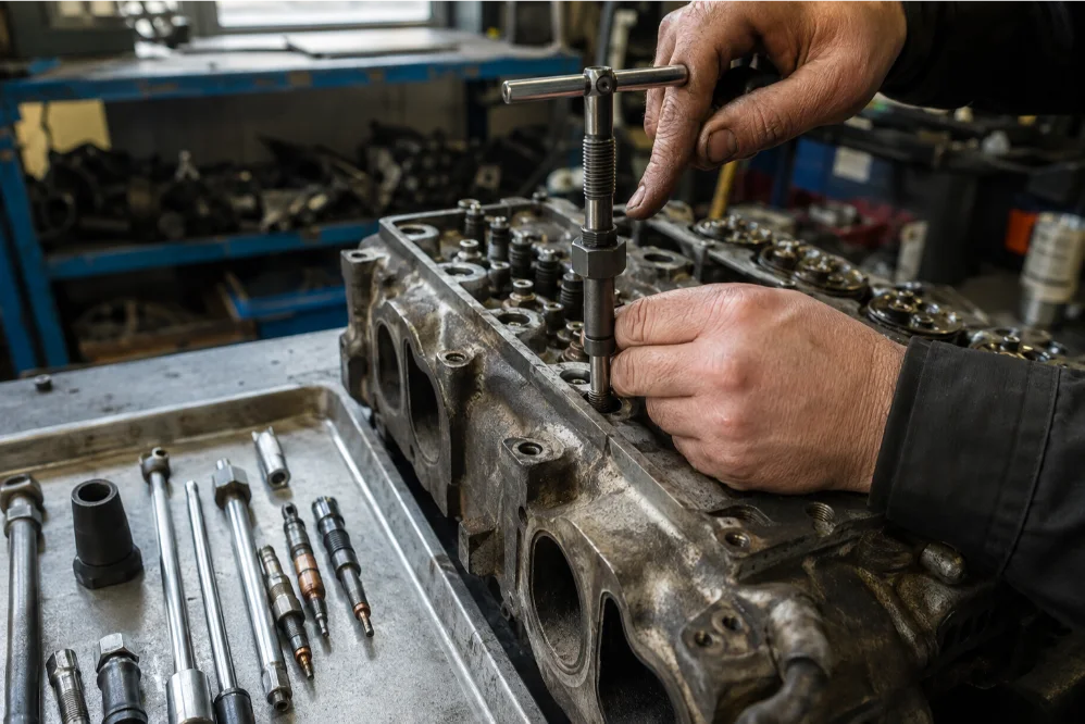 Glow Plug Removal Diesel Engine Workshop