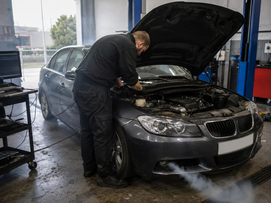 BMW Petrol Engine White Smoke coming out due to overheating