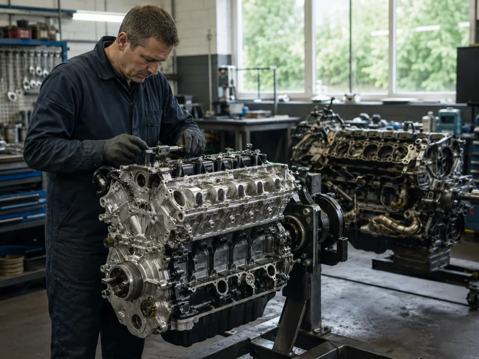 BMW Remanufactured Engine Inspection in workshop