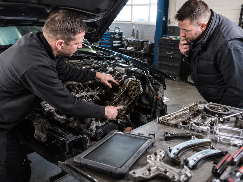 BMW Supercar Specialist Consultation explaining Timing Chain Repair